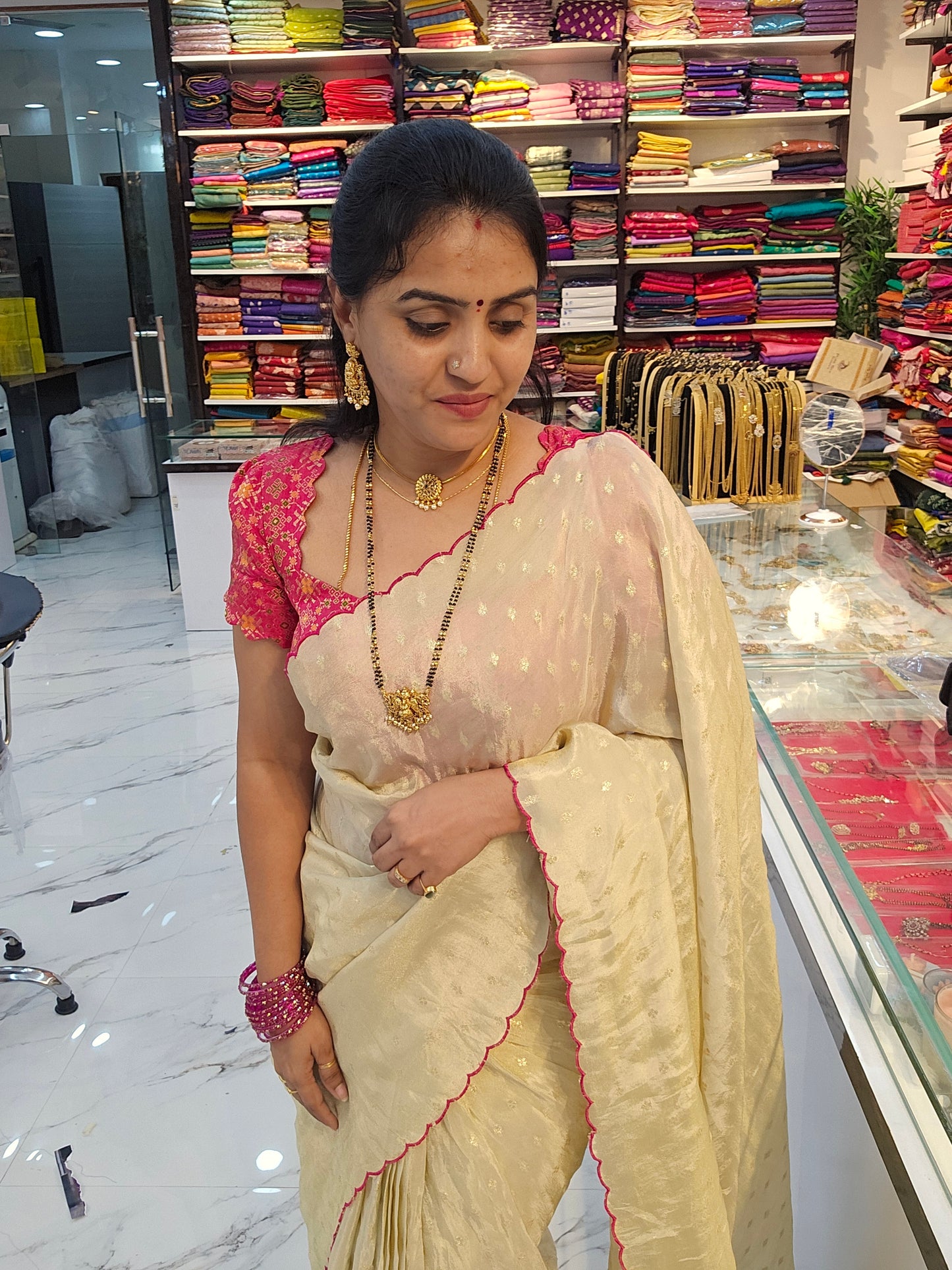 Saree un stiched blouse code SLS 675