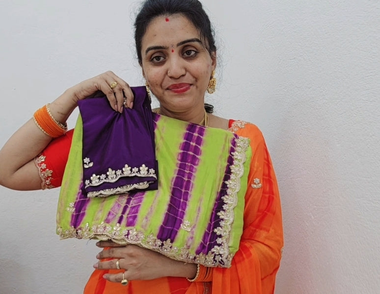 Saree un stiched blouse code SLS 411
