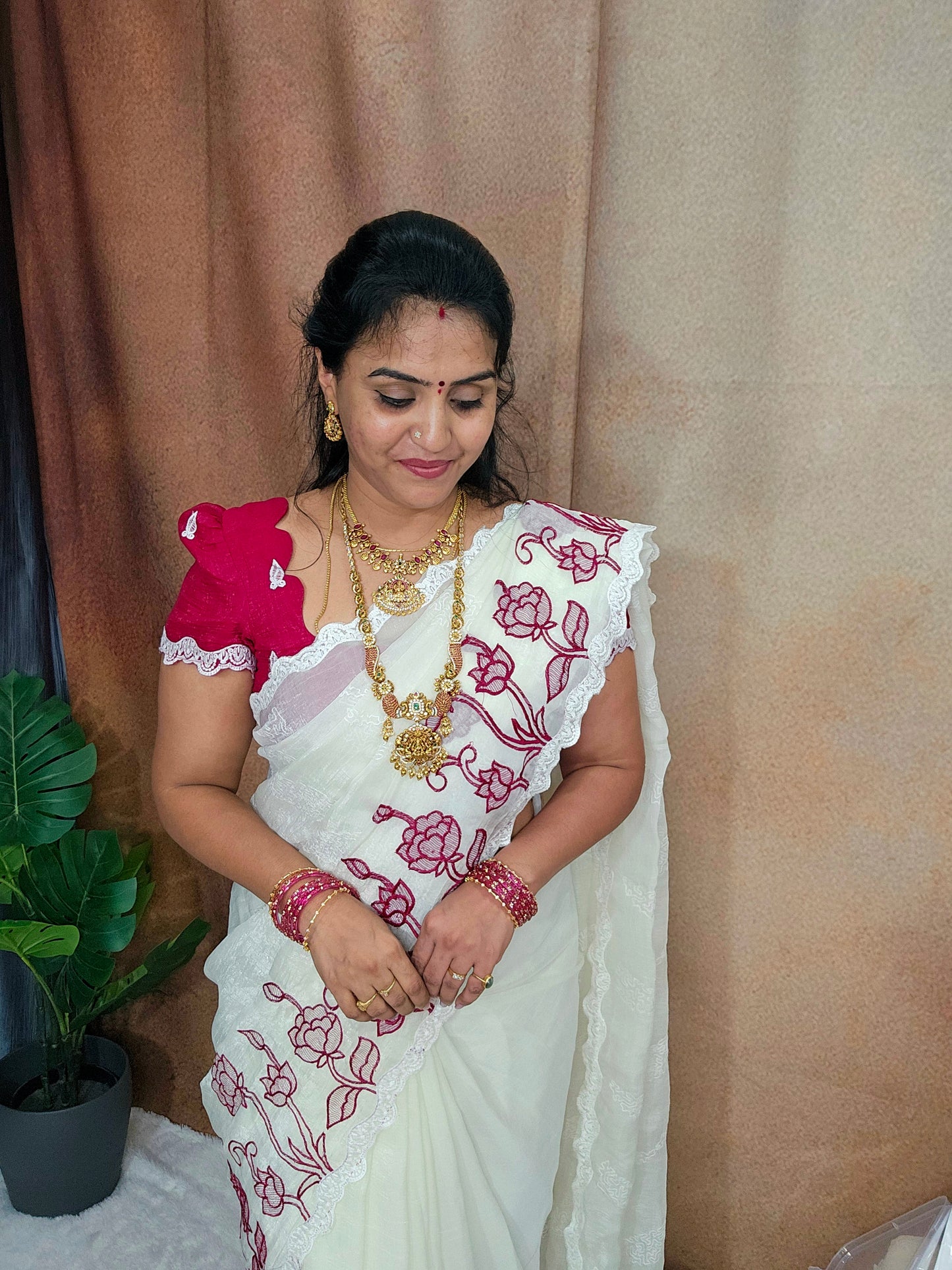 Saree un stiched blouse code SLS 674