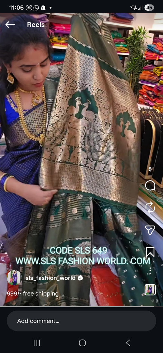 Saree un stiched blouse code SLS 649