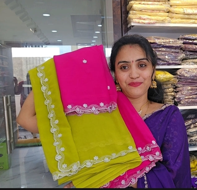 Saree un stiched blouse SLS 81