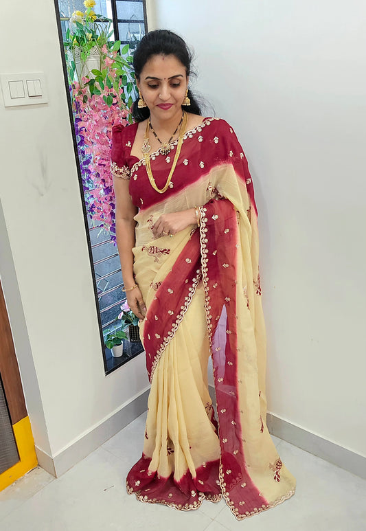 Saree un stiched blouse  code SLS 228