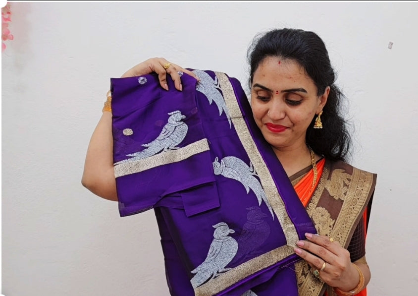 Saree un stiched blouse code SLS  406