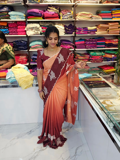 Saree un stiched blouse SLS 100