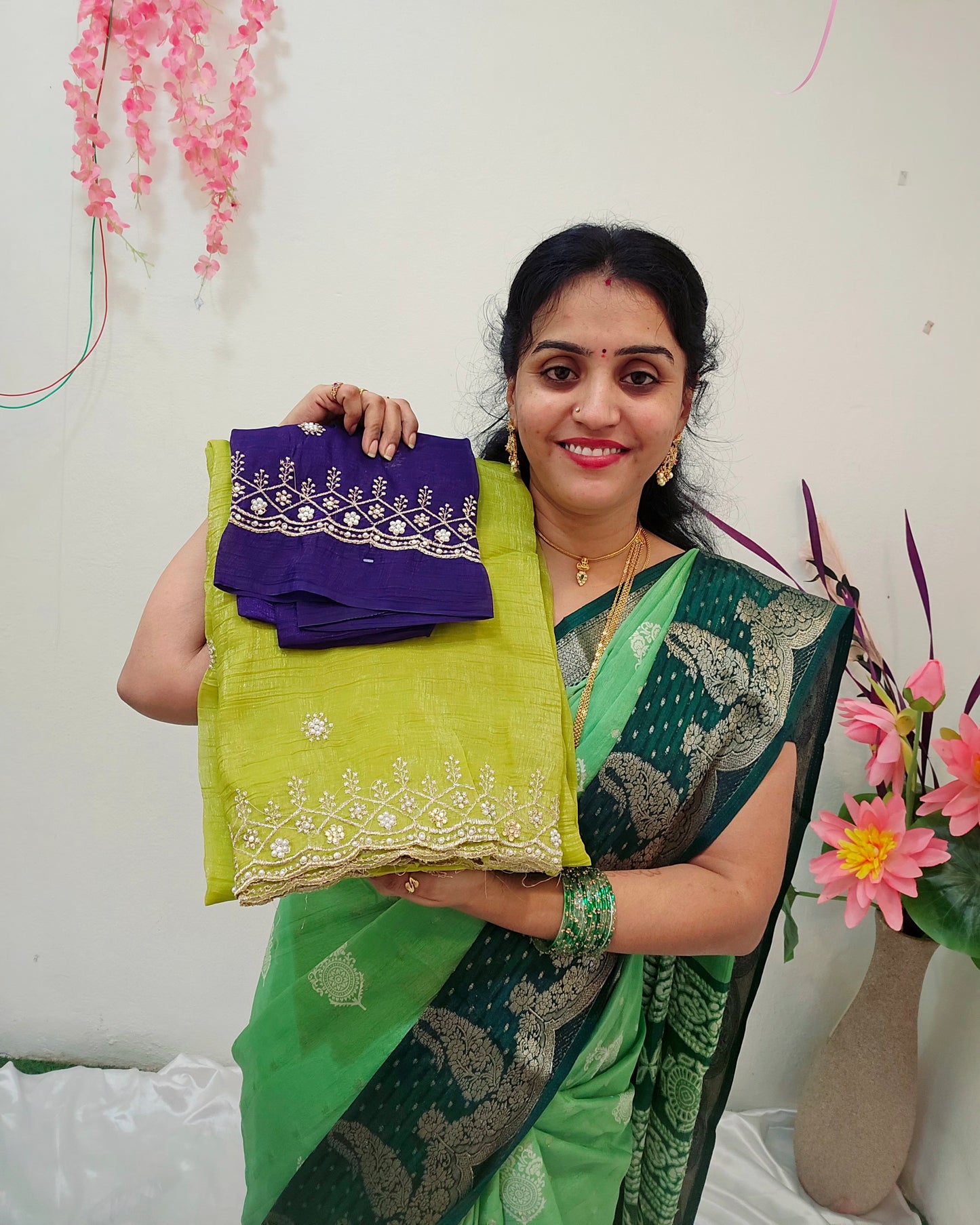 Saree un stiched blouse code SLS 275