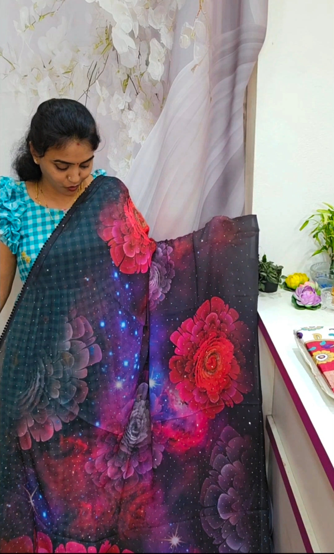 Saree un stiched blouse code SLS 498