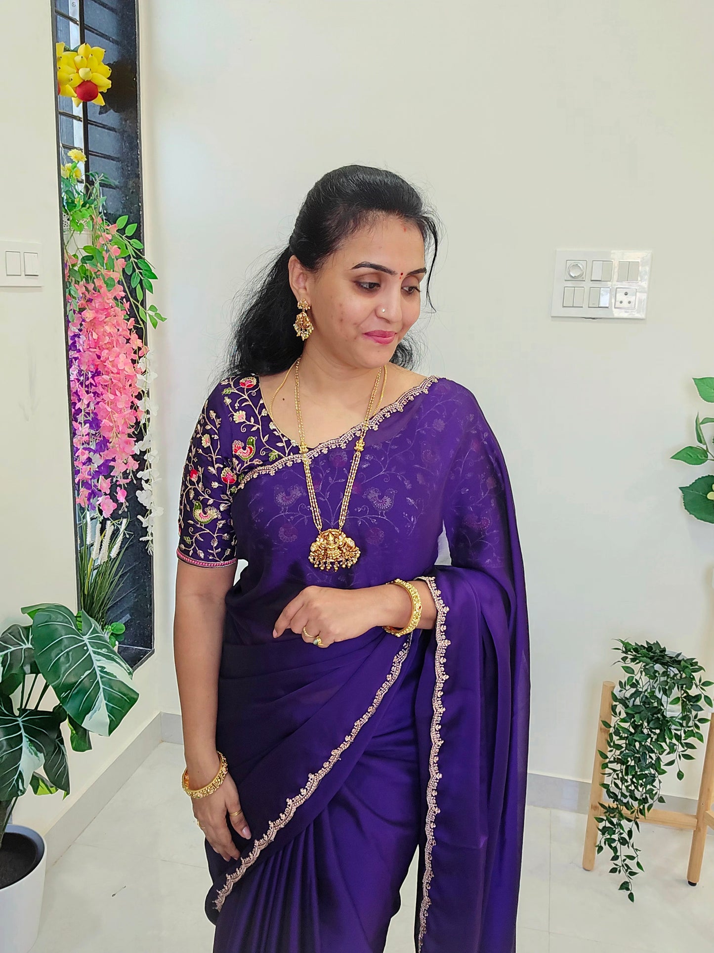 Saree un stiched blouse  SLS 229