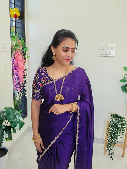 Saree un stiched blouse  SLS 229