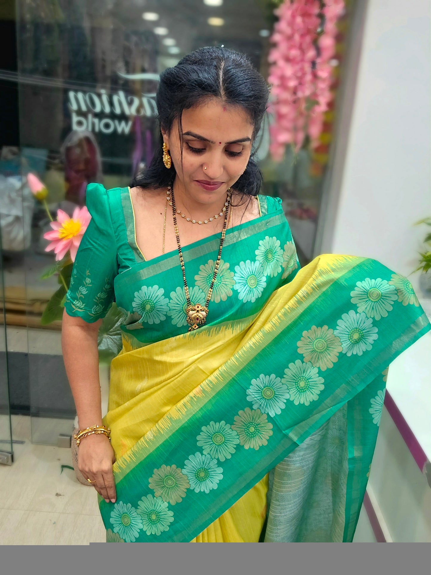 Saree un stitched blouse -SLS 65