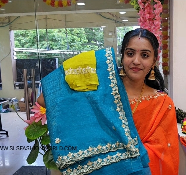 Saree un stiched blouse -SLS71
