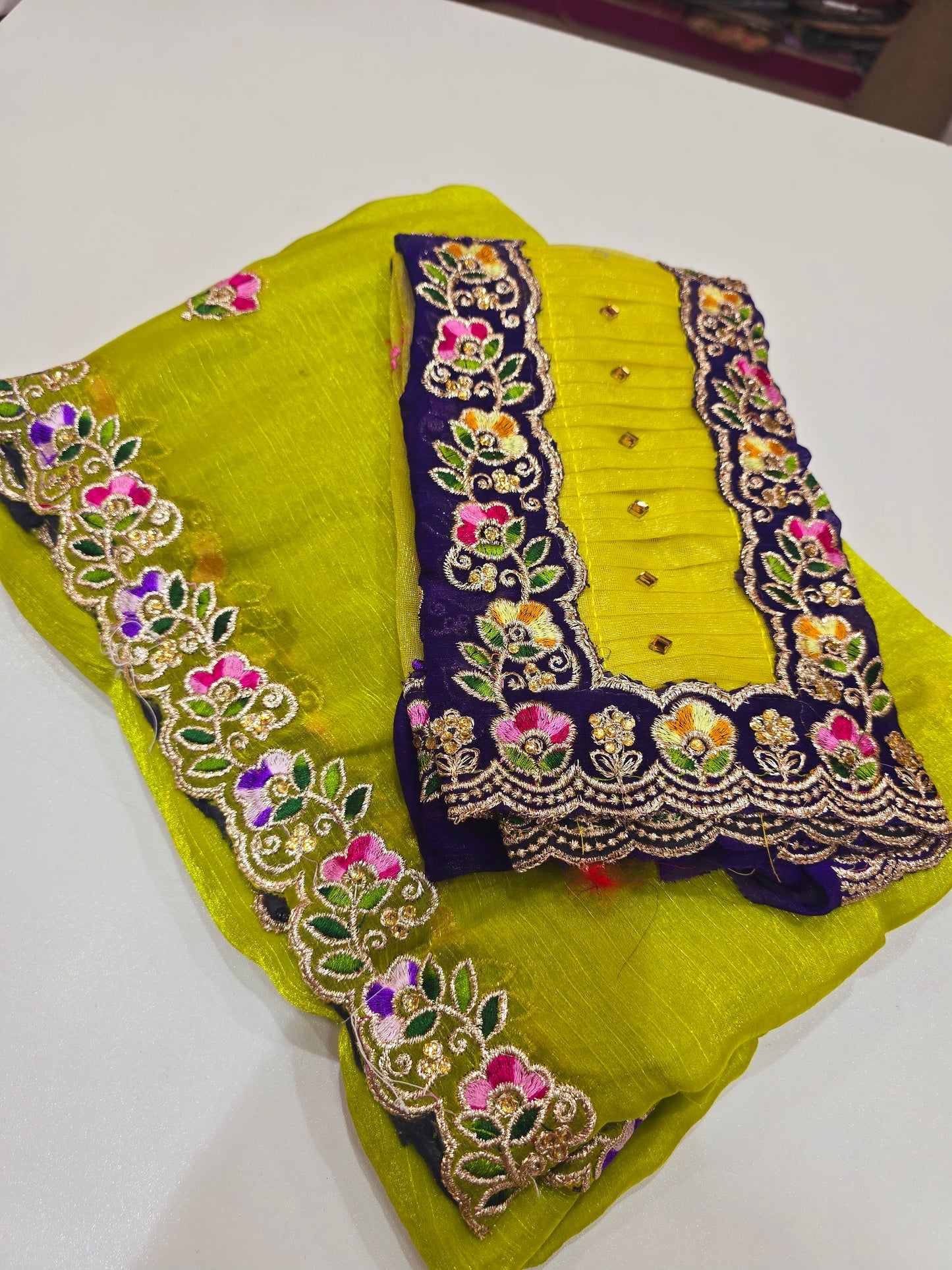 Saree un stiched blouse  code SLS 251
