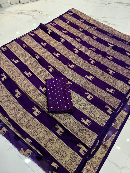 Saree un stiched blouse code SLS 671