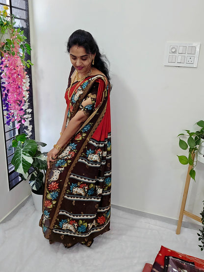 Saree un stiched blouse code SLS 342