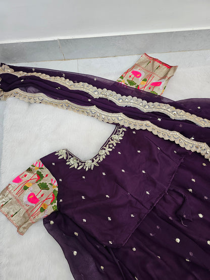 full stitches free size lehenga  code SLS 587