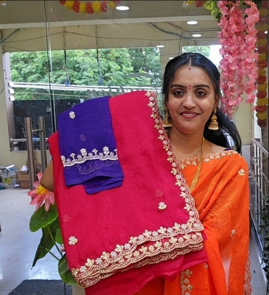 Saree un stiched blouse -SLS71