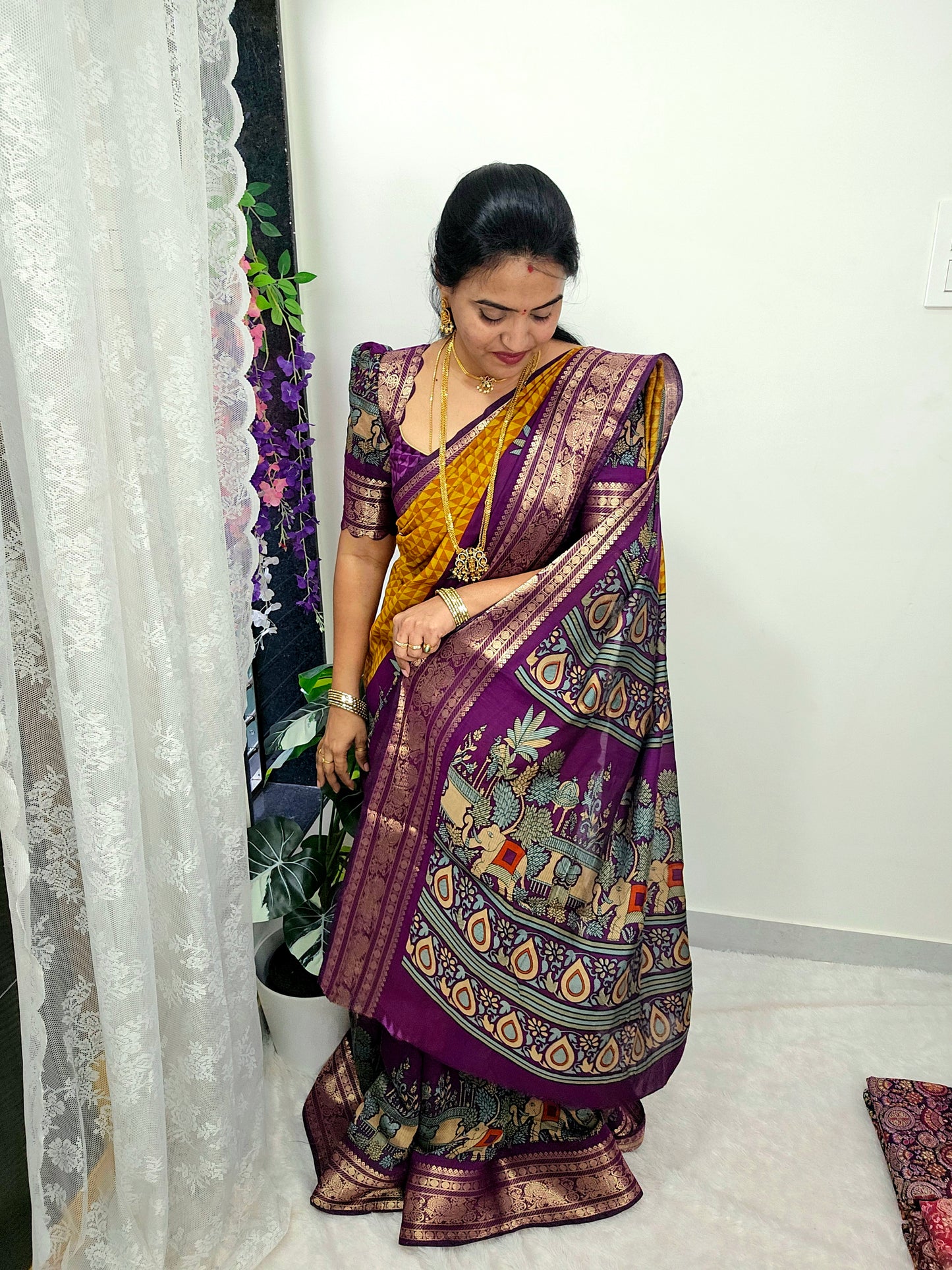 Saree un stiched blouse code SLS 586