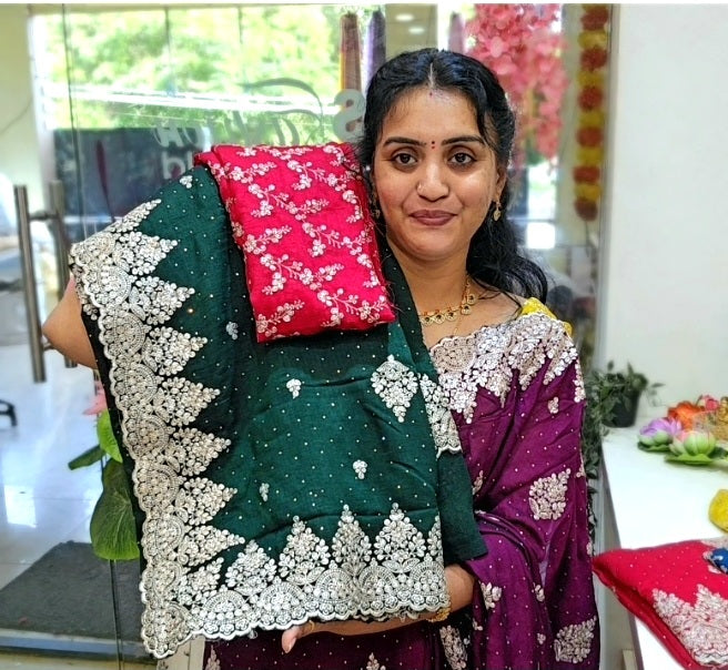 Saree un stitched blouse -SLS68