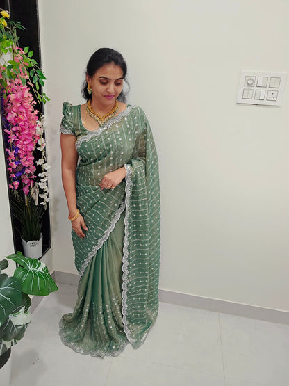 Saree un stitched blouse  -SLS243
