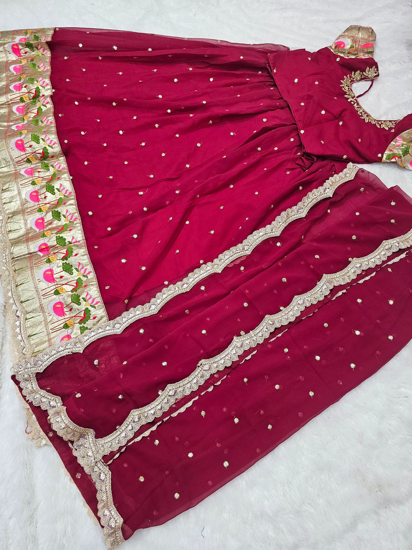 full stitches free size lehenga  code SLS 586