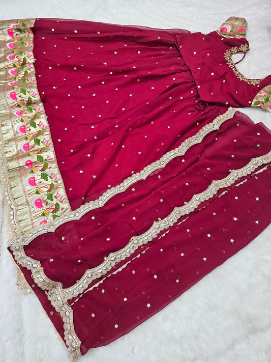 full stitches free size lehenga  code SLS 586