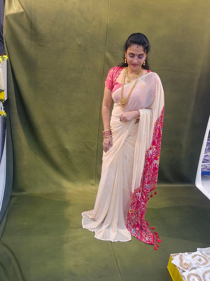 15 days Saree un stiched blouse code SLS 768
