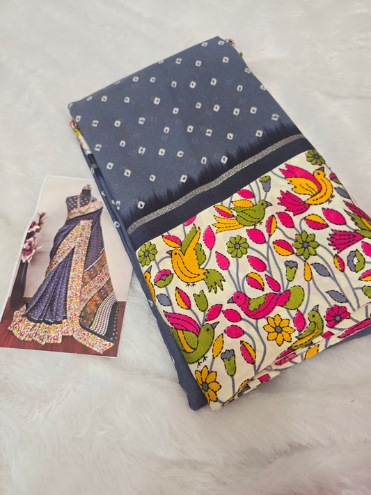 Yellow saree Saree un stiched blouse code SLS 297