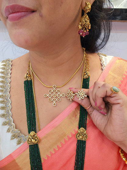20 days dispatching time Kolam Neck set with earinges code SLS 92J