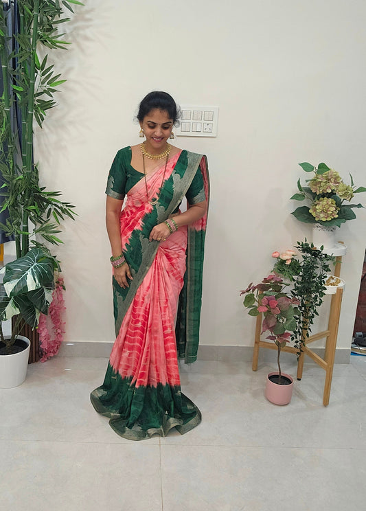Code SLS 203 saree un stiched blouse