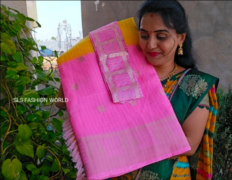 Saree un stiched blouse code SLS 528 Free gift