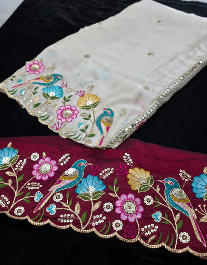 Saree un stiched blouse code SLS 605