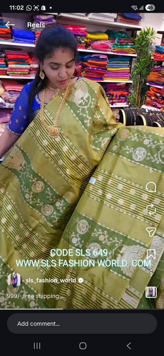 Saree un stiched blouse code SLS 649
