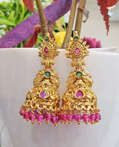 Screw back Earrings( Pink )- SLS88J