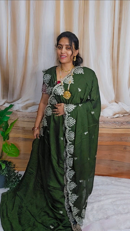 Saree un stiched blouse code SLS 686
