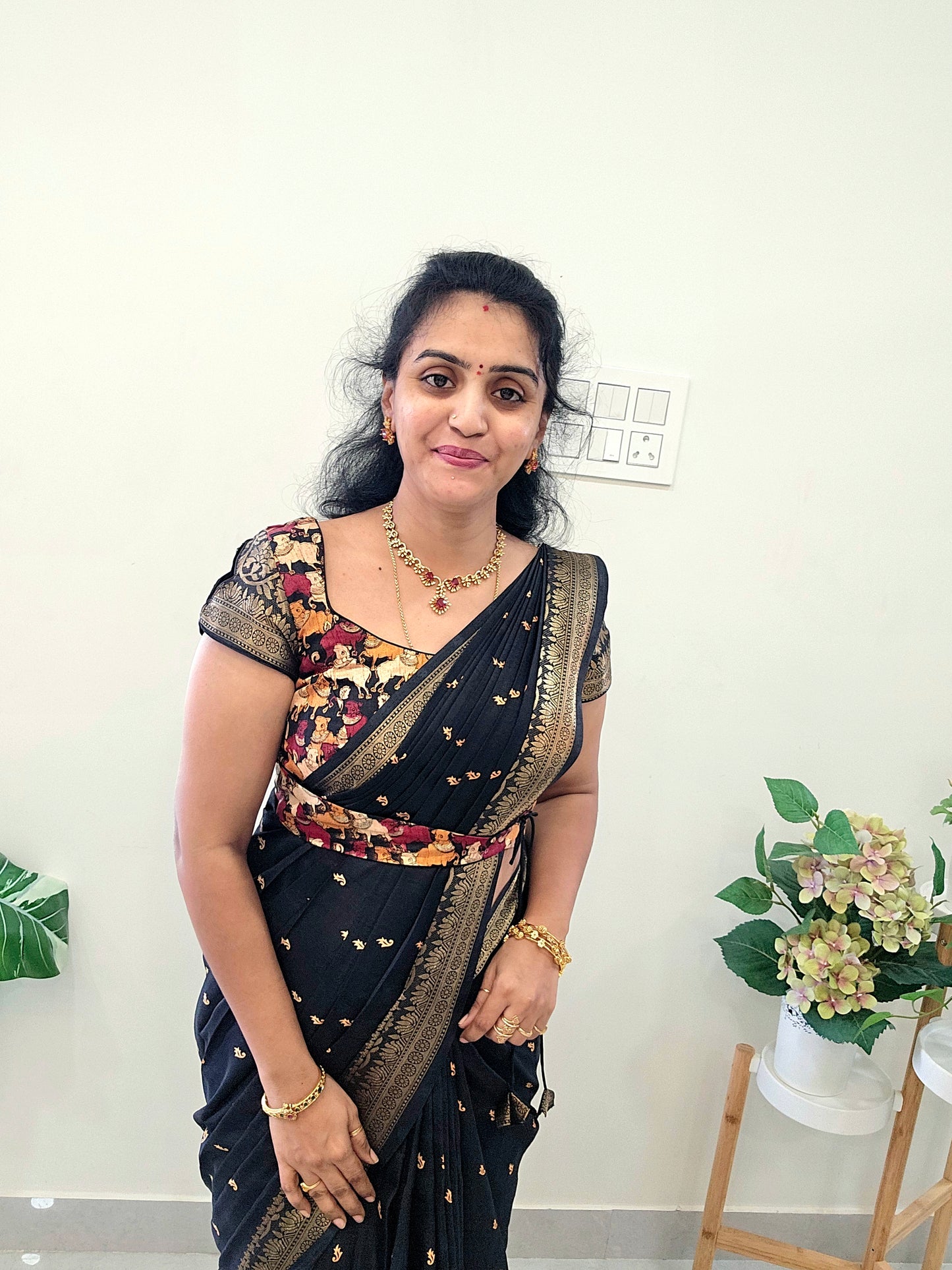 Saree un stiched blouse SLS 190