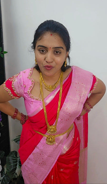 Long chandraharam dollar with earrings 721J