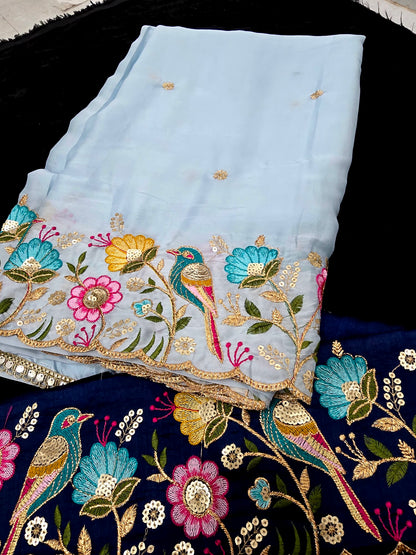 Saree un stiched blouse code SLS 605