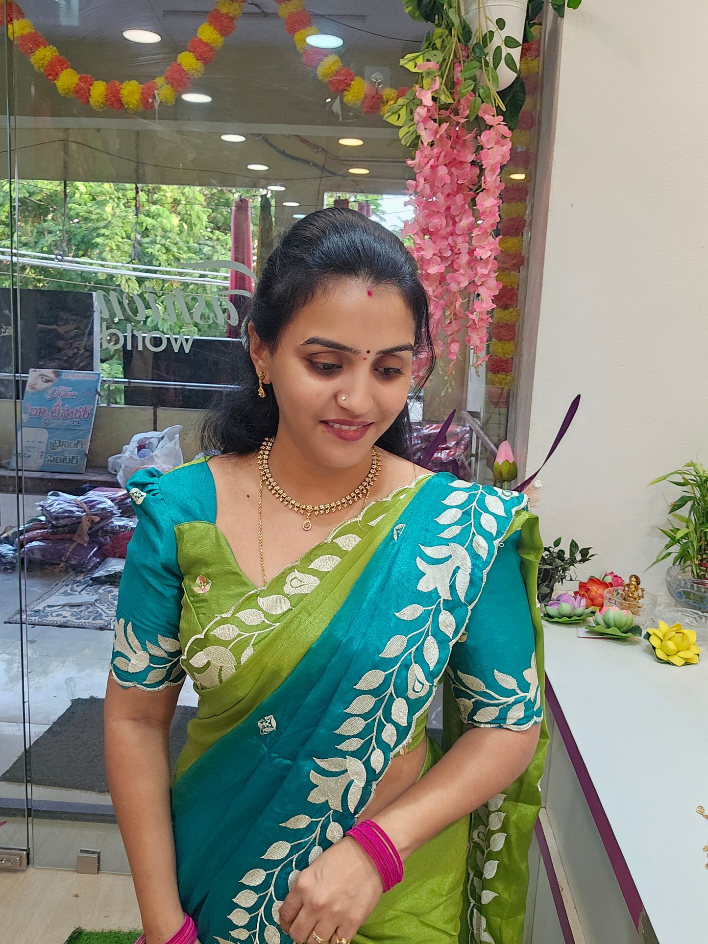 Saree un stitched blouse- SLS 66