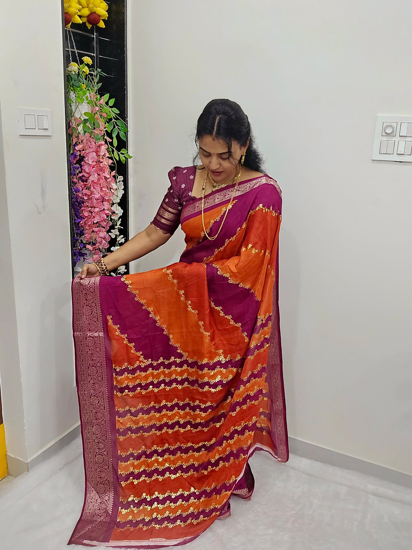 Saree un stiched blouse code SLS 389