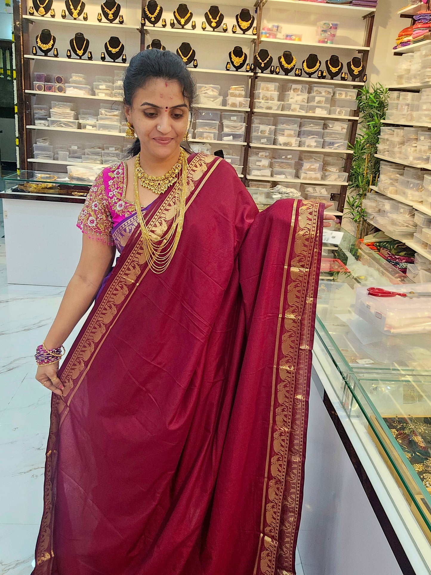 Saree un stiched blouse code SLS 717