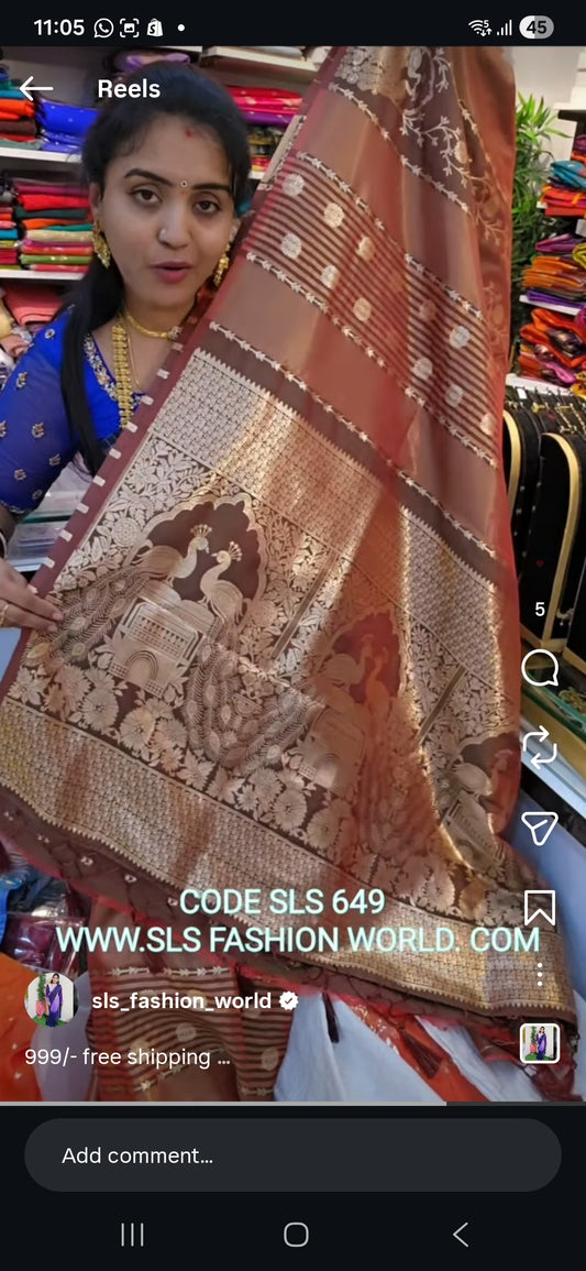 Saree un stiched blouse code SLS 649