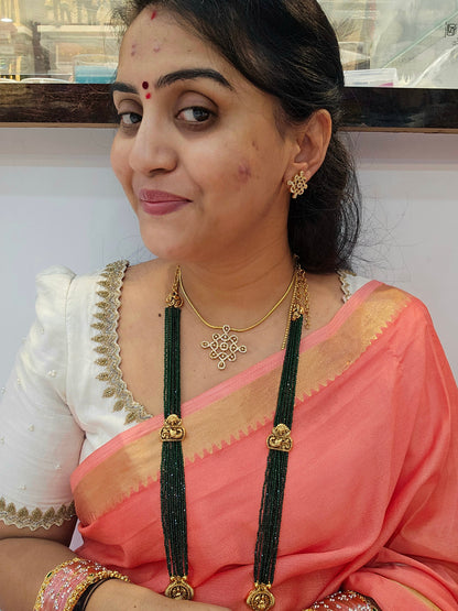 20 days dispatching time Kolam Neck set with earinges code SLS 92J