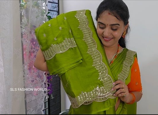 Saree un stiched blouse code SLS 590