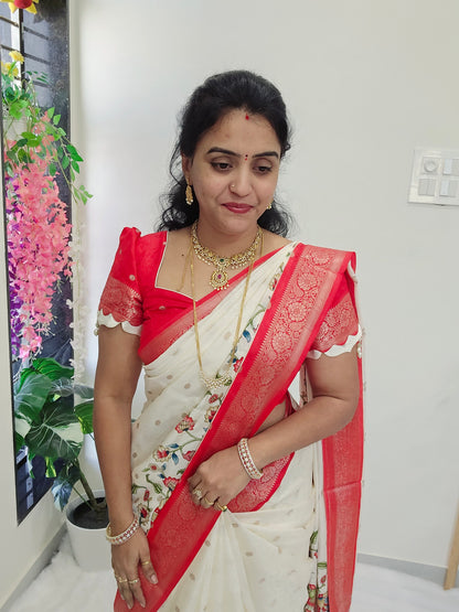 Saree un stiched blouse code SLS 317
