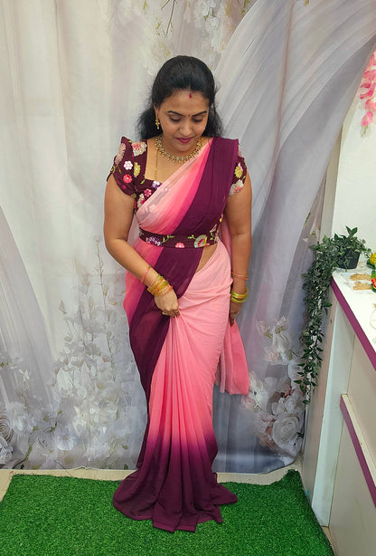 Saree full stiched blouse hip bet 490
