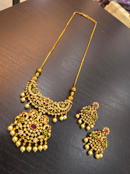 Long set with earrings 343J