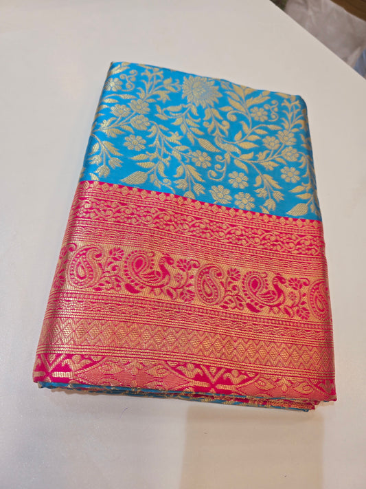 Saree un stiched blouse code SLS  277