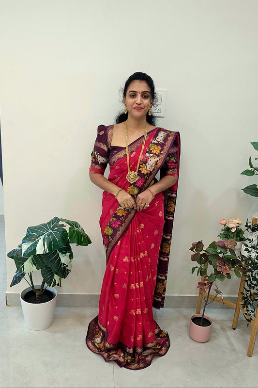 Code SLS 170 saree un stiched blouse