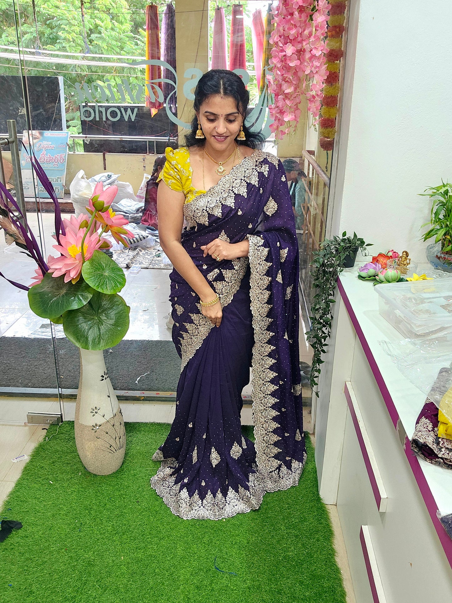 Saree un stitched blouse -SLS68
