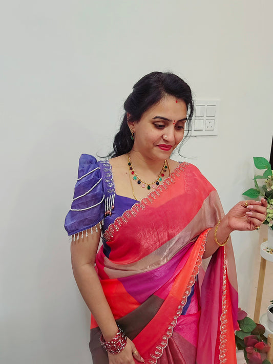 Saree un stiched blouse code SLS 298