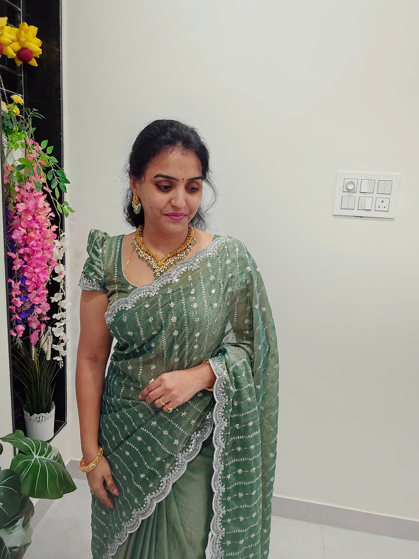 Saree un stitched blouse  -SLS243